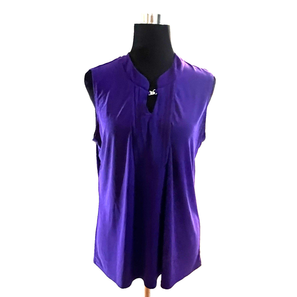 Liz McCoy Women's Sleeveless Purple Blouse Size XL